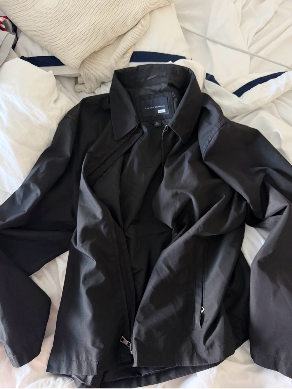 Banana Republic Black Lightweight Zip Jacket